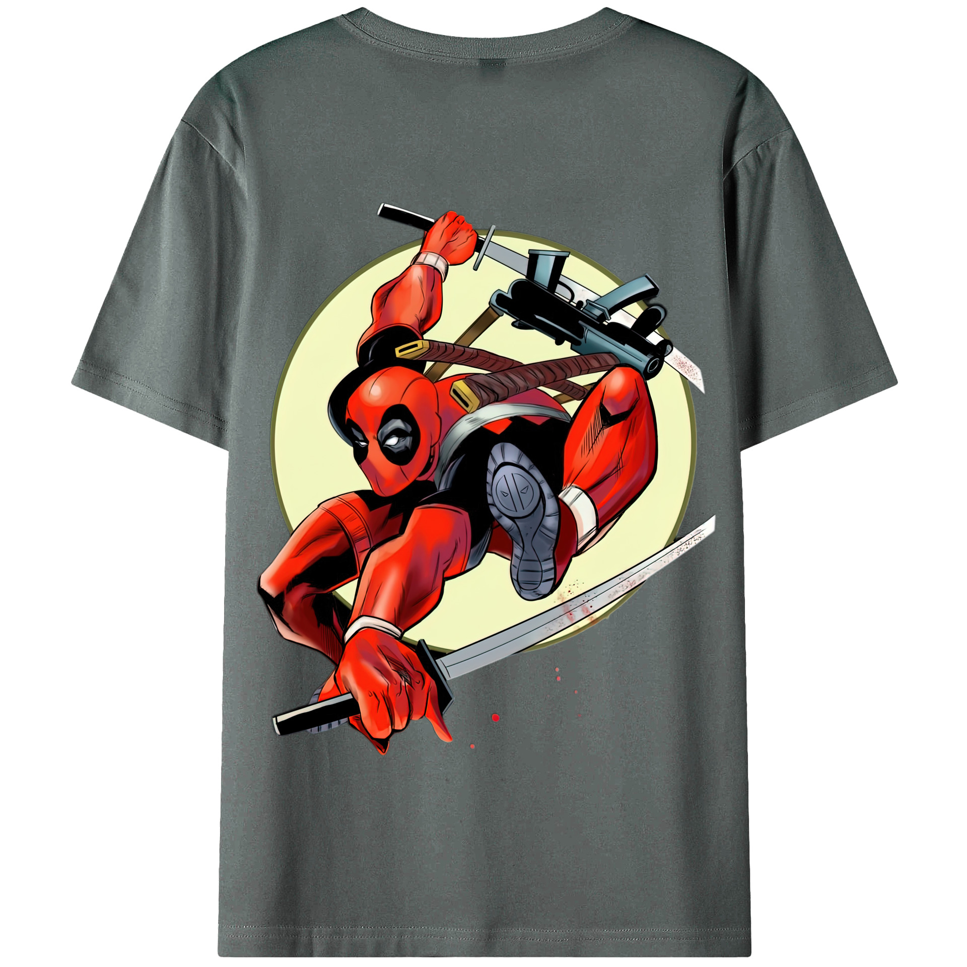 （画像用） Deadpool デッドプール 綿100％半袖Tシャツ（背面プリント）